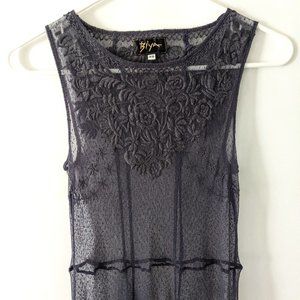 Biya Johnny Was Sheer Mesh Dress Purple XS